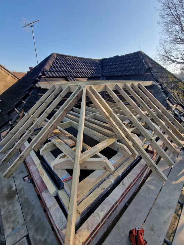Cut roofing project